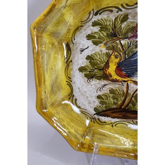 Octagonal Dish Handmade Pottery, Hand Painted # K1267 - Picture 3 of 7